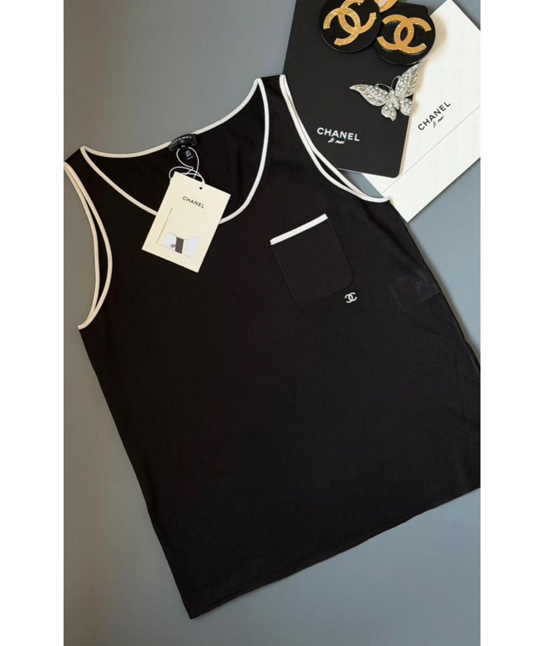 CHANEL Черная майка, фото 2