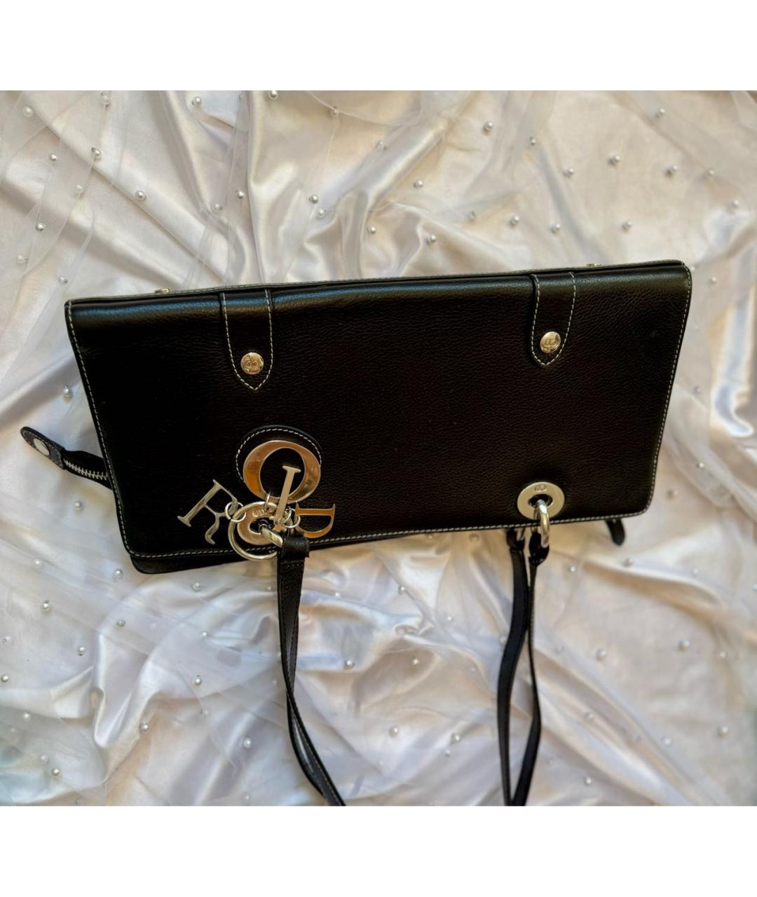 CHRISTIAN DIOR Черная кожаная сумка через плечо, фото 3