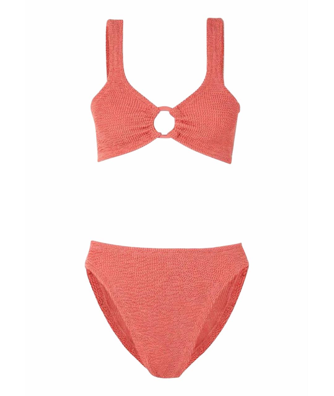 HUNZA G Коралловый полиамидовый купальник, фото 9