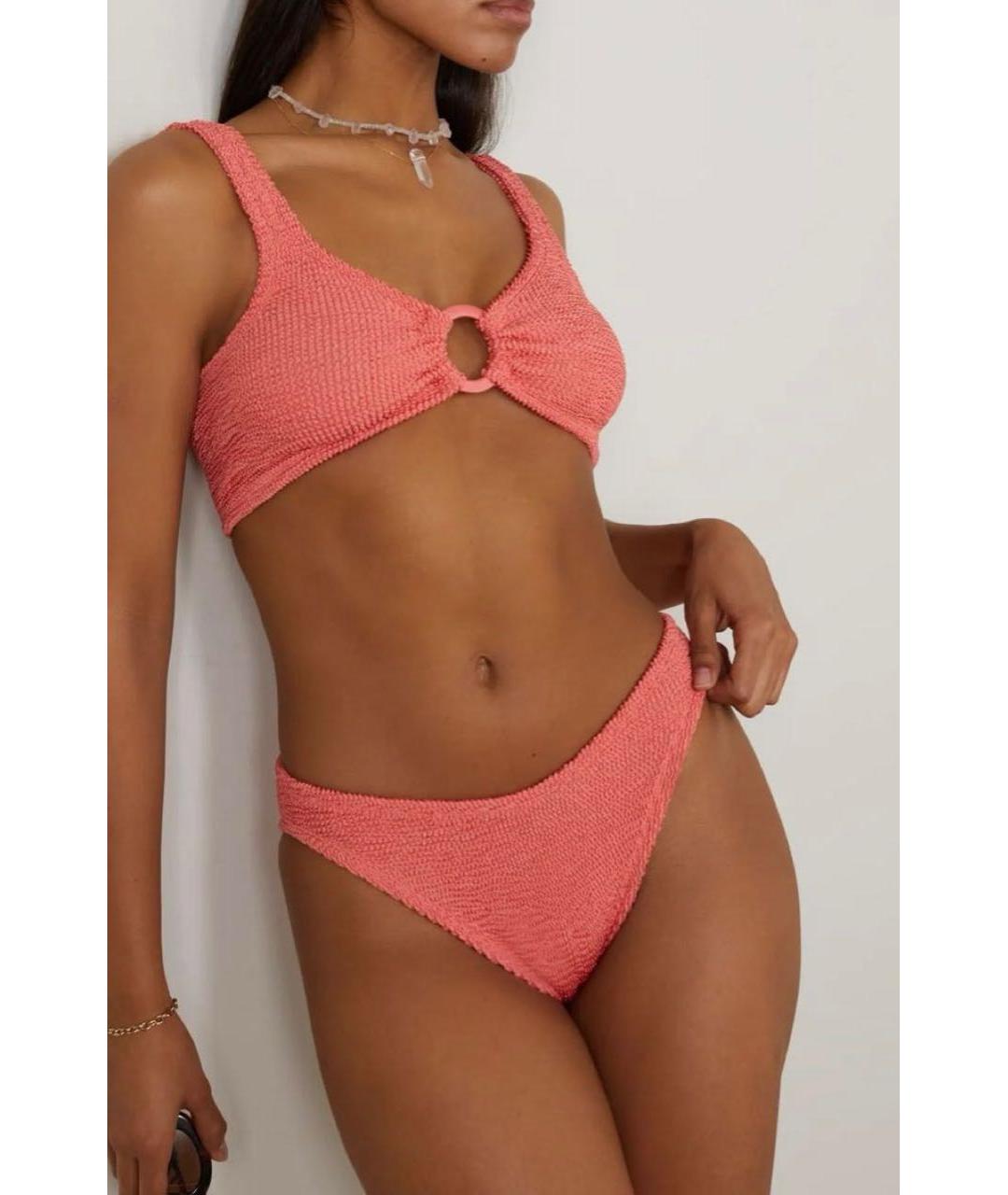 HUNZA G Коралловый полиамидовый купальник, фото 5