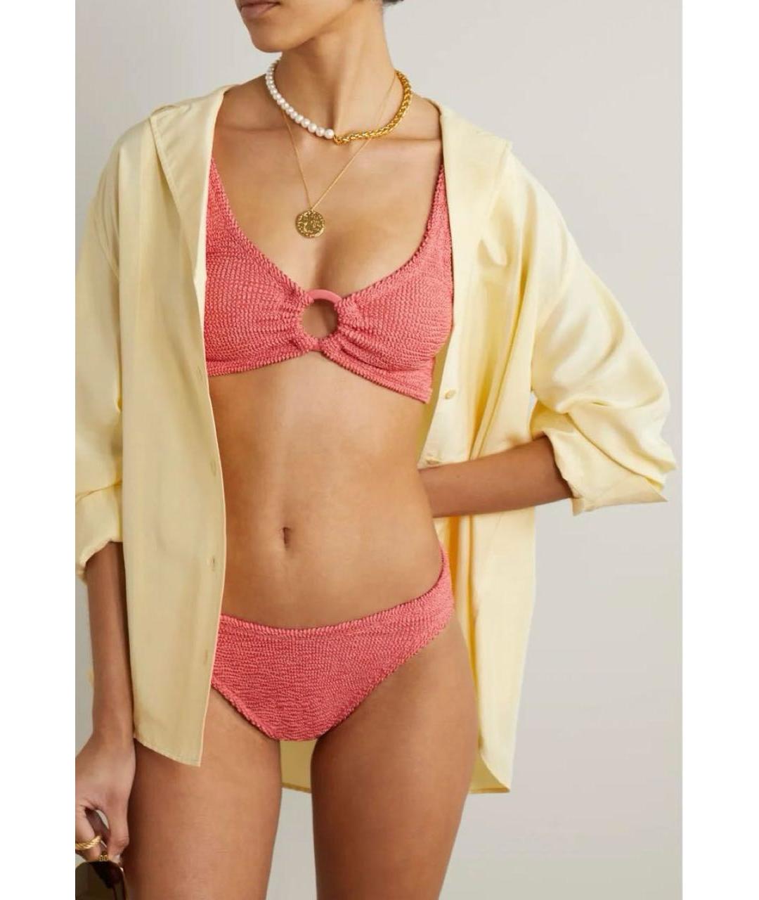 HUNZA G Коралловый полиамидовый купальник, фото 6