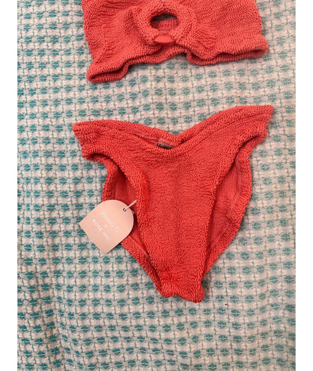 HUNZA G Коралловый полиамидовый купальник, фото 3