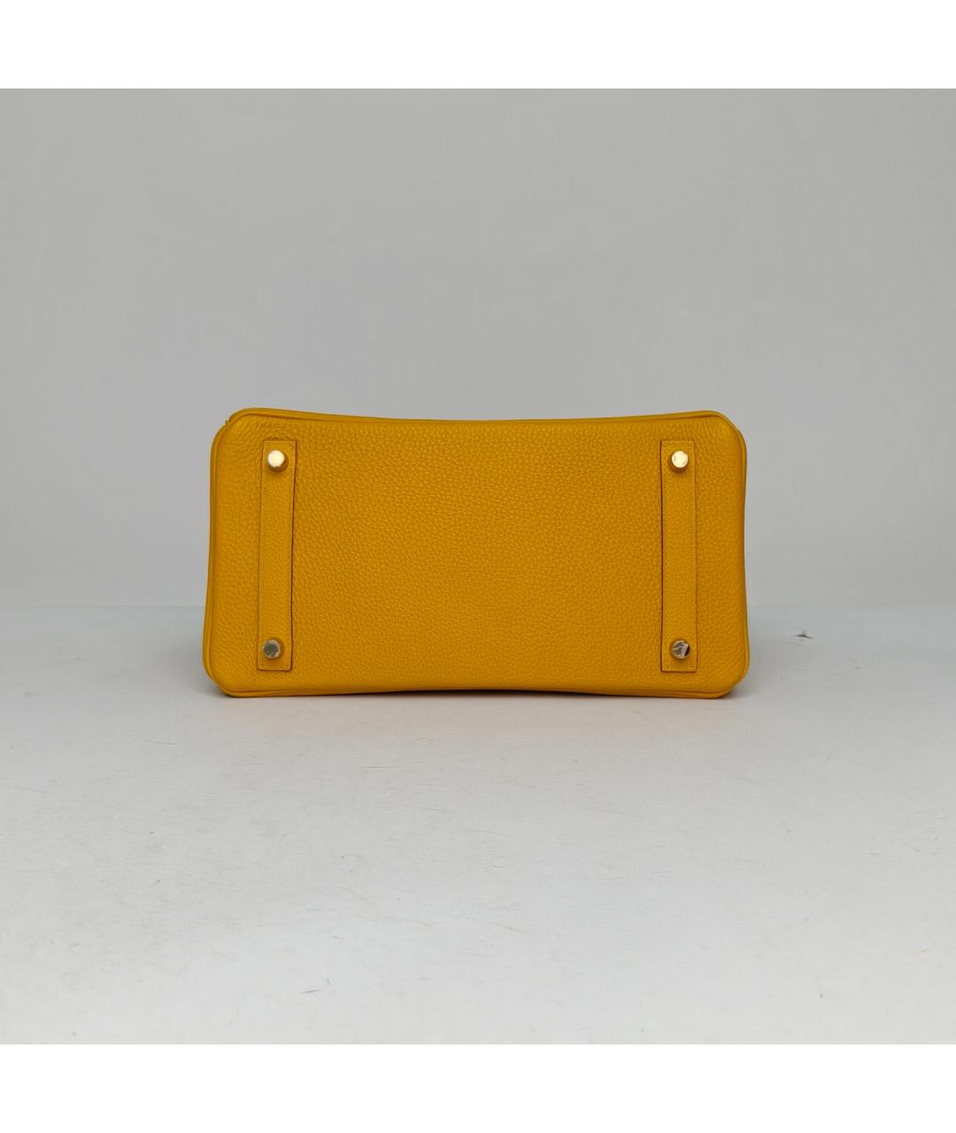 HERMES Желтая кожаная сумка через плечо, фото 6
