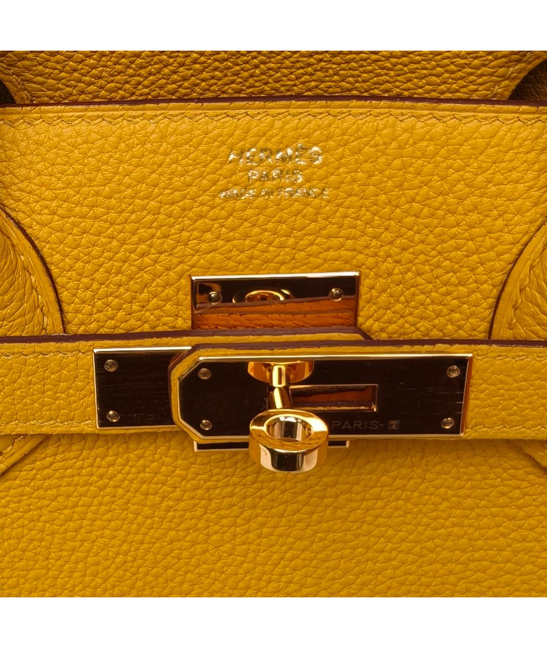 HERMES Желтая кожаная сумка через плечо, фото 8