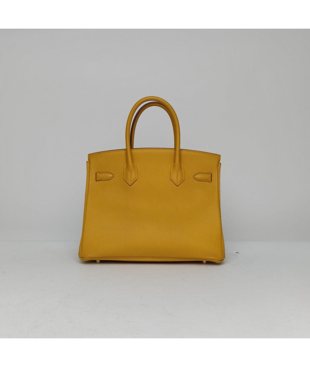 HERMES Желтая кожаная сумка через плечо, фото 4