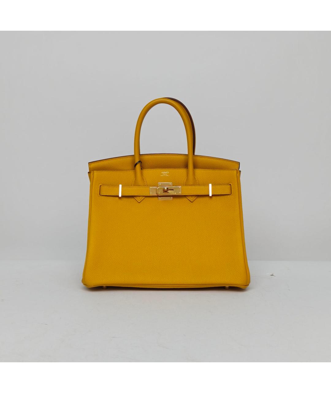 HERMES Желтая кожаная сумка через плечо, фото 2