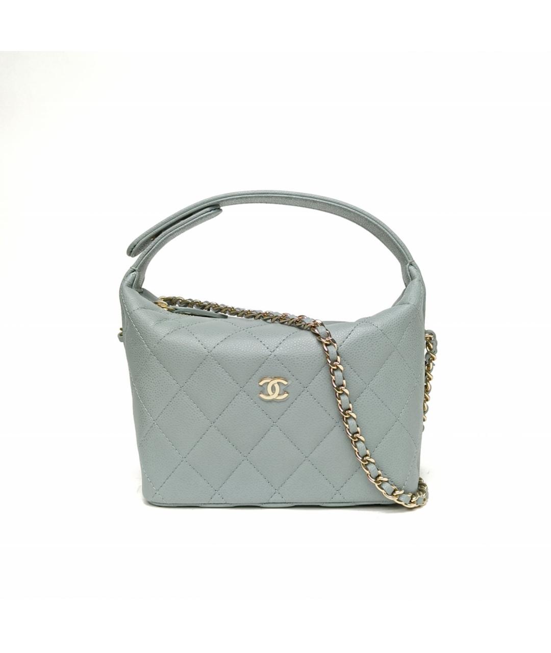 CHANEL Голубая кожаная сумка через плечо, фото 2