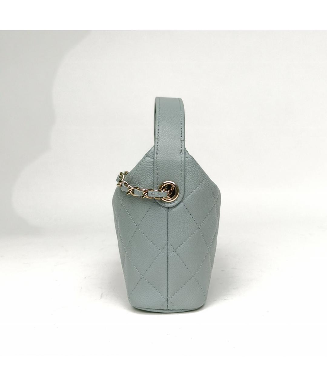 CHANEL Голубая кожаная сумка через плечо, фото 3