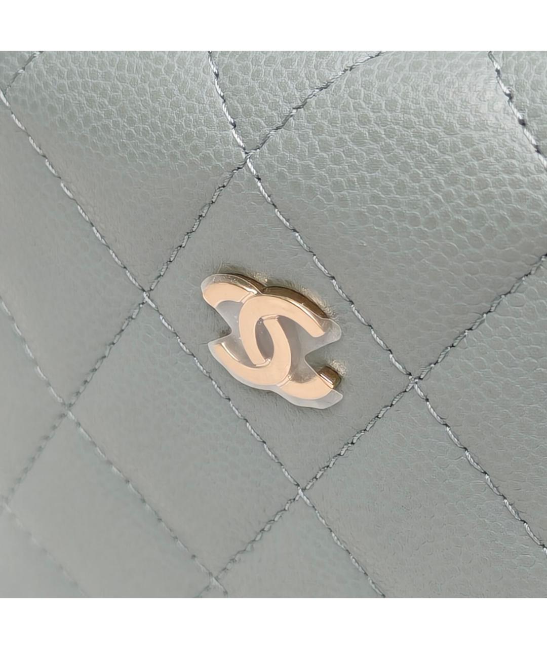 CHANEL Голубая кожаная сумка через плечо, фото 7