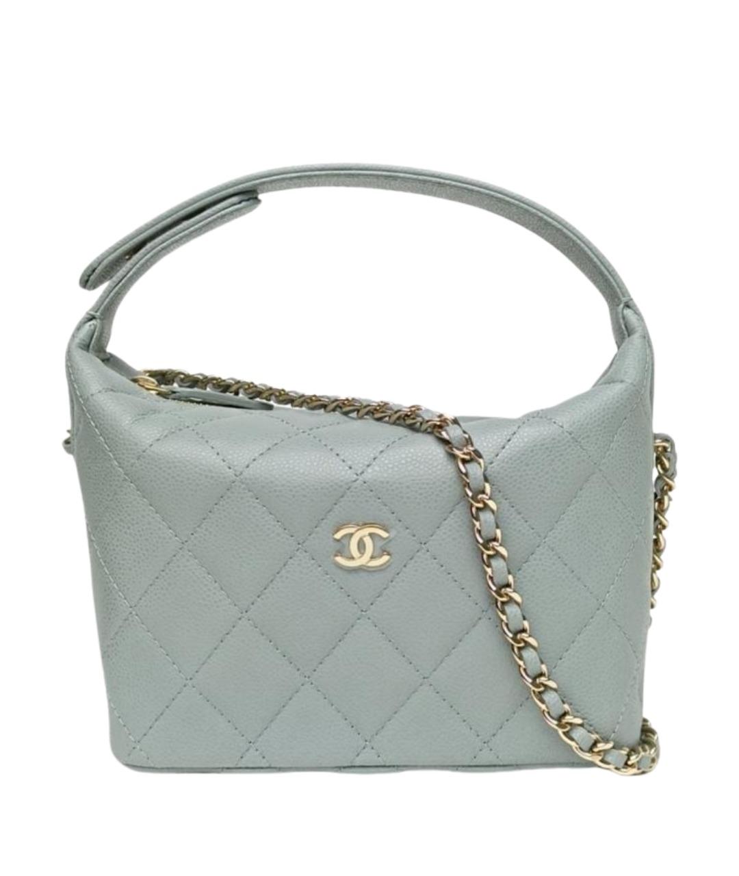 CHANEL Голубая кожаная сумка через плечо, фото 1