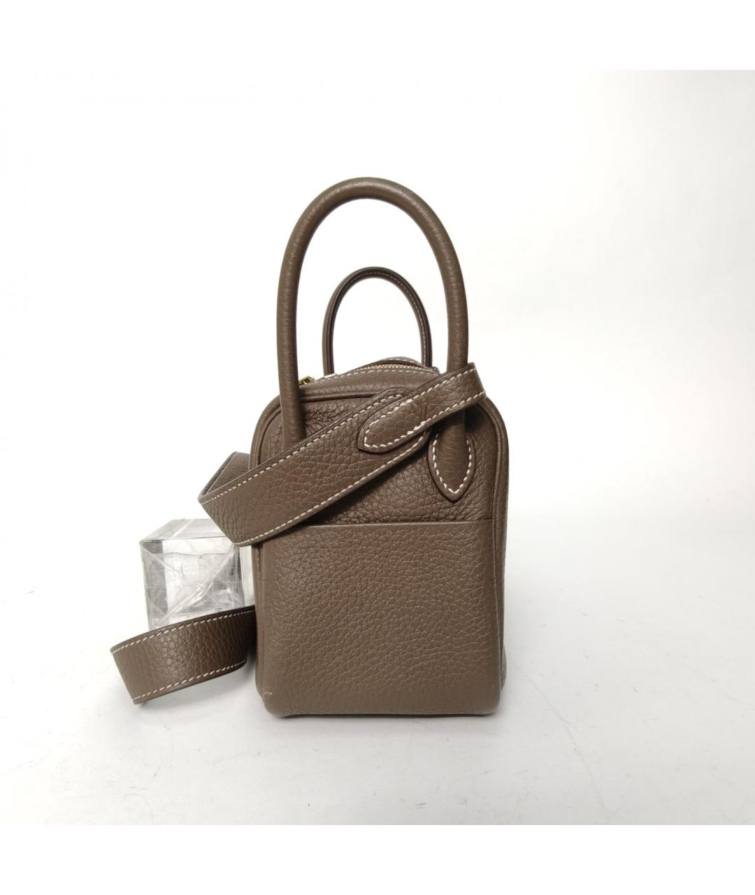 HERMES Коричневая кожаная сумка через плечо, фото 5
