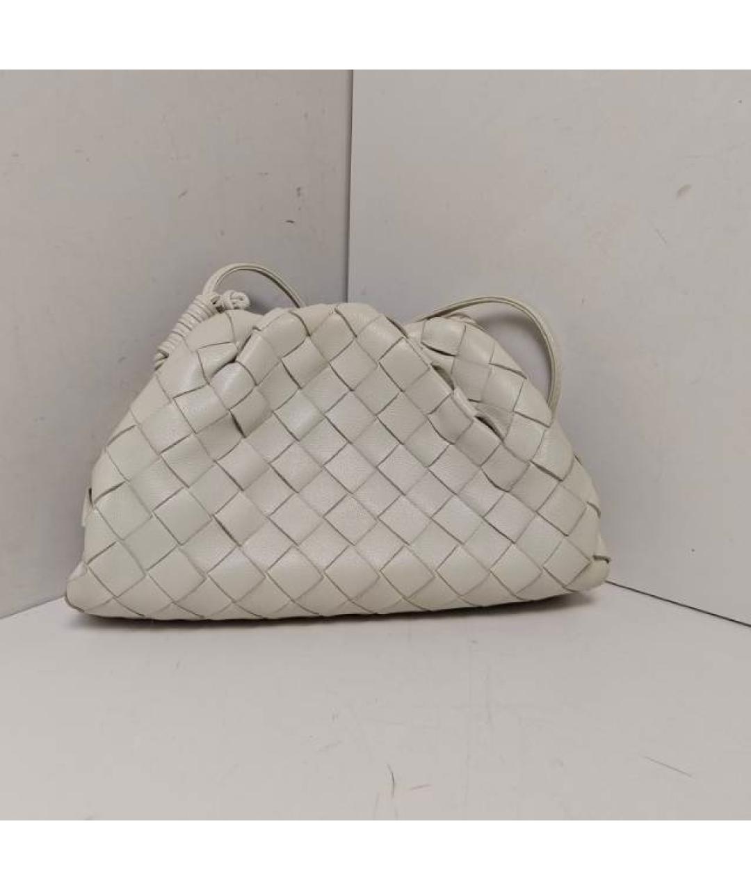 BOTTEGA VENETA Белая кожаная сумка через плечо, фото 8