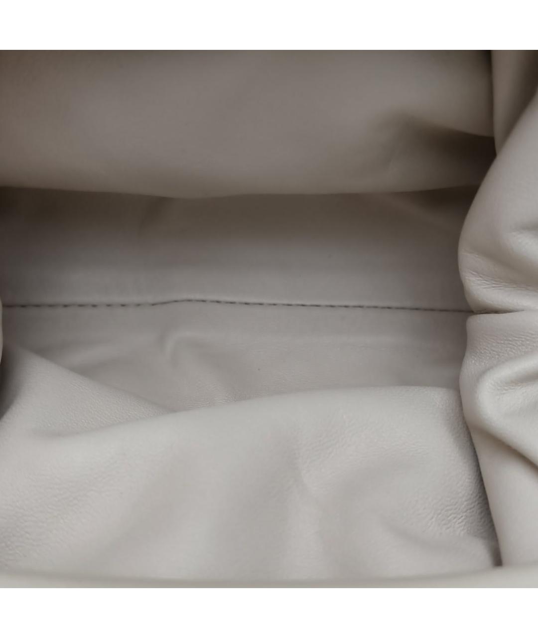 BOTTEGA VENETA Белая кожаная сумка через плечо, фото 7