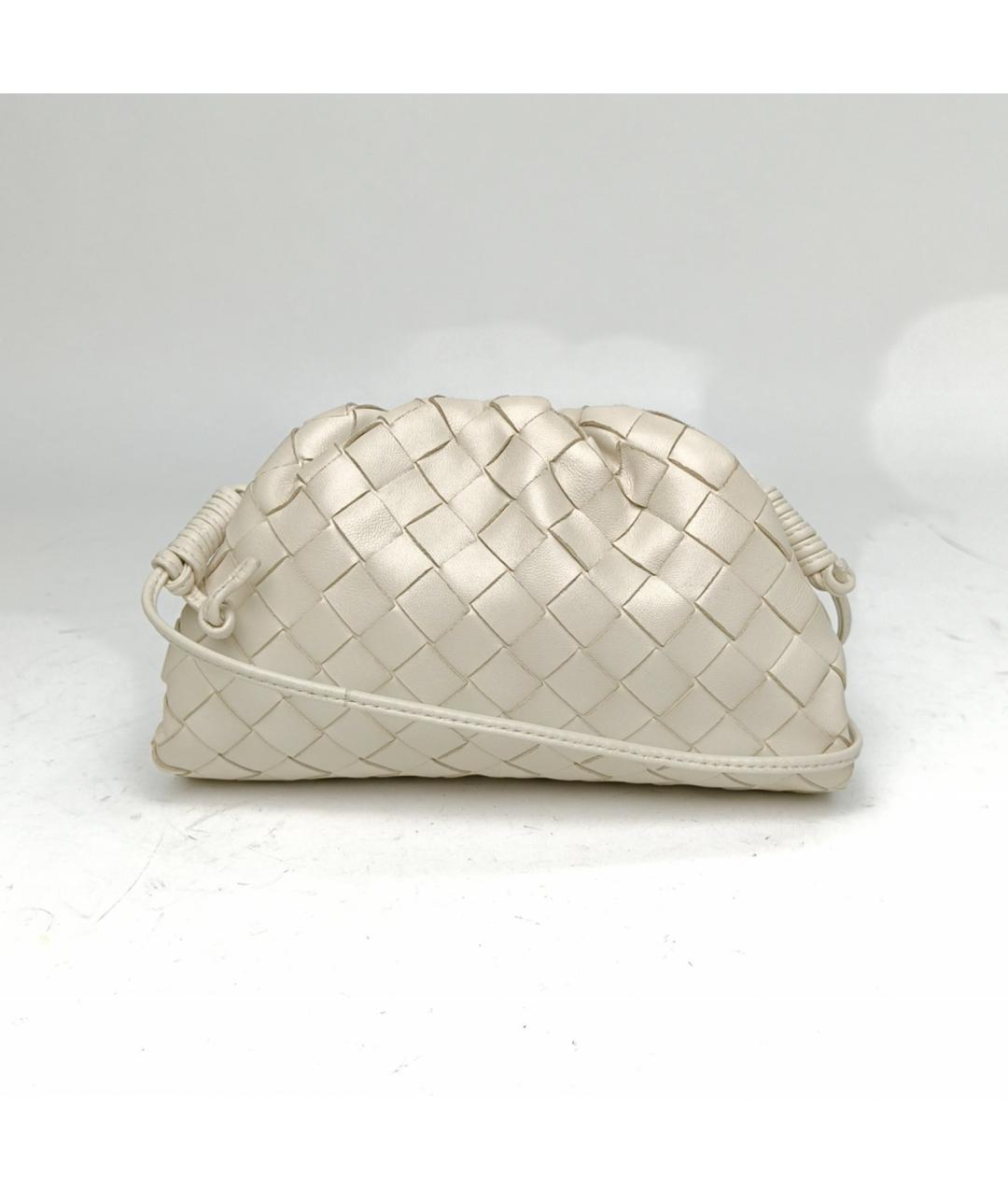BOTTEGA VENETA Белая кожаная сумка через плечо, фото 2