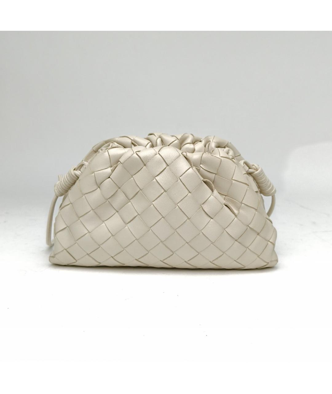 BOTTEGA VENETA Белая кожаная сумка через плечо, фото 4