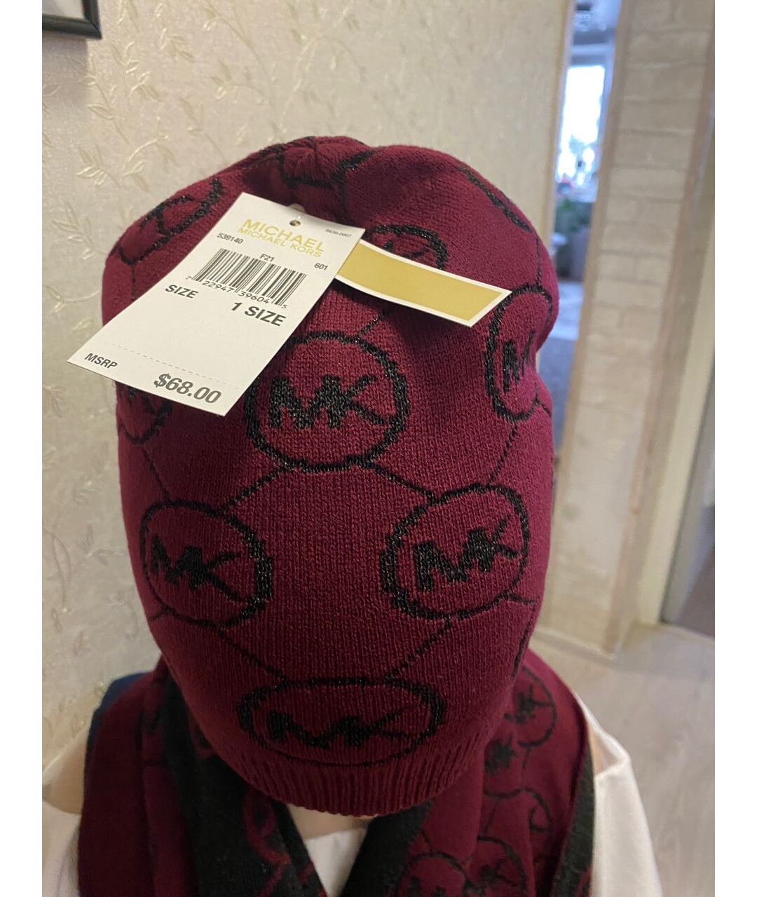 MICHAEL KORS Бордовая шапка, фото 5