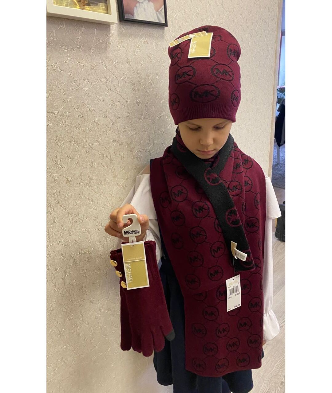 MICHAEL KORS Бордовая шапка, фото 2