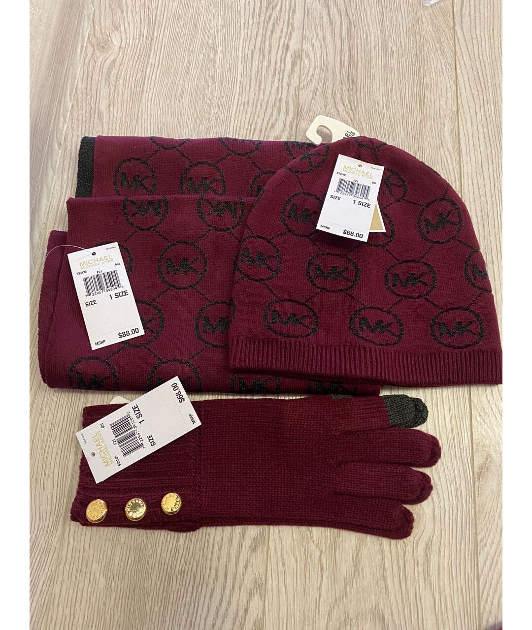 MICHAEL KORS Бордовая шапка, фото 6