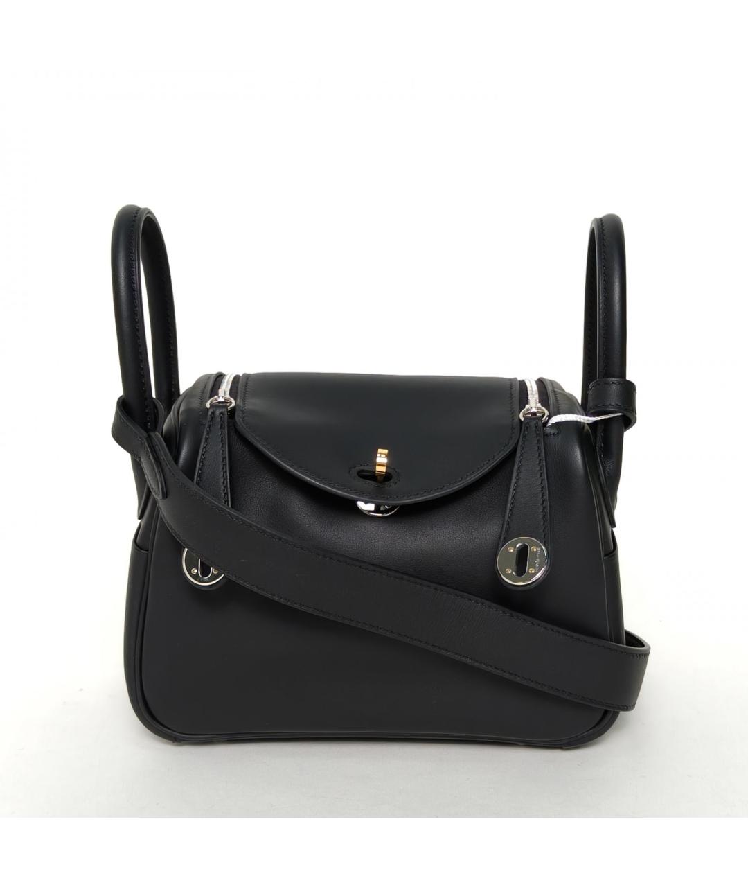 HERMES Черная кожаная сумка через плечо, фото 2