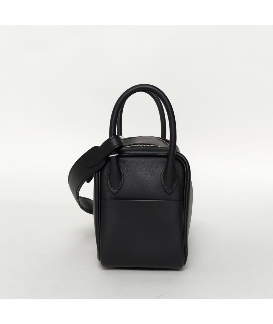 HERMES Черная кожаная сумка через плечо, фото 3