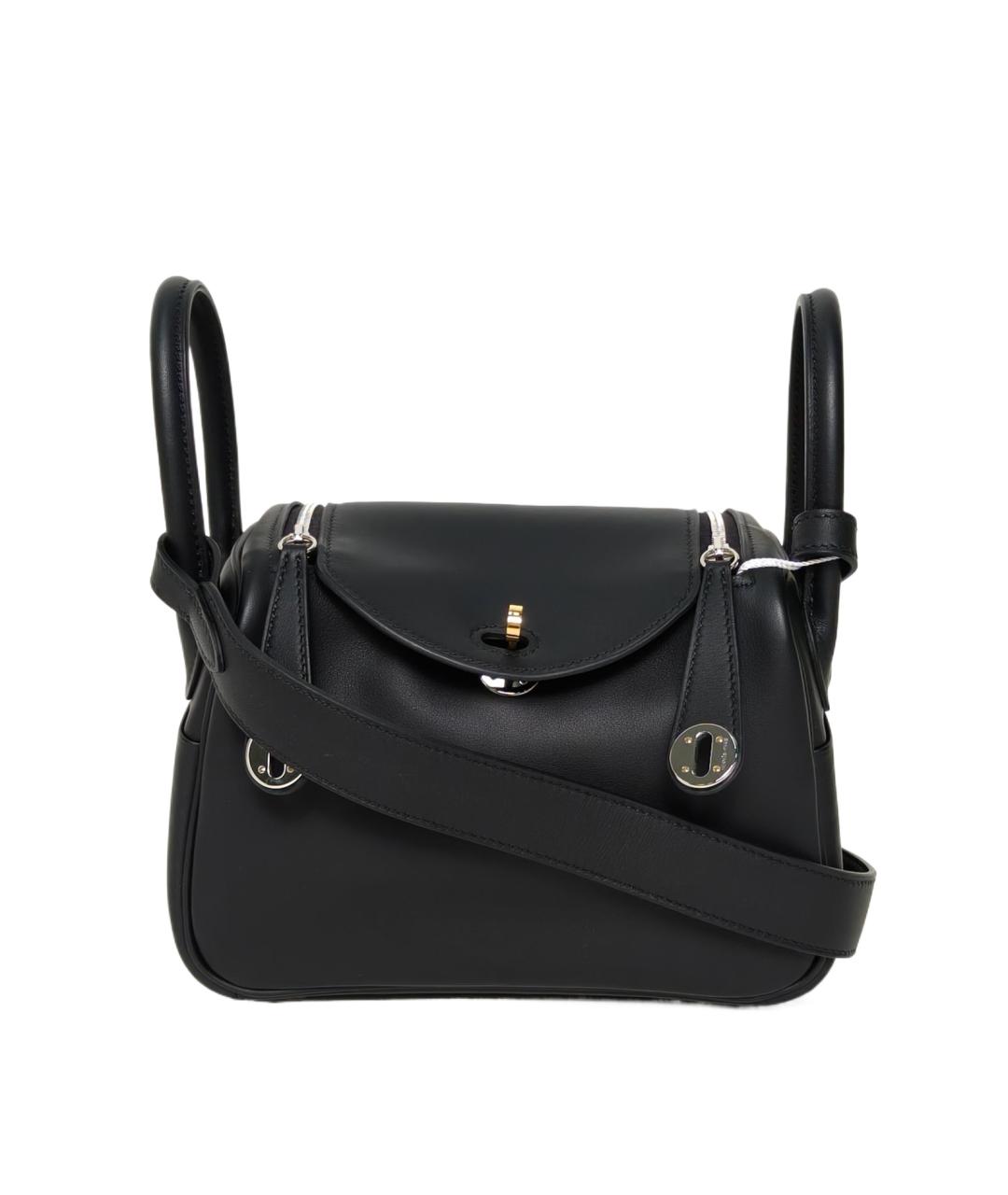 HERMES Черная кожаная сумка через плечо, фото 9