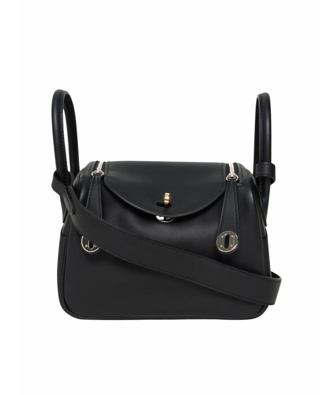 HERMES Черная кожаная сумка через плечо, фото 1