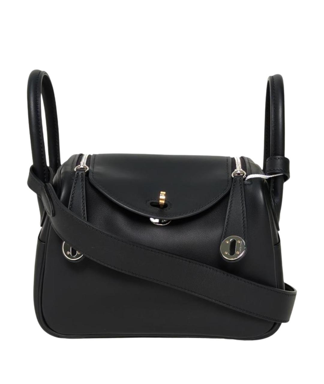 HERMES Черная кожаная сумка через плечо, фото 10