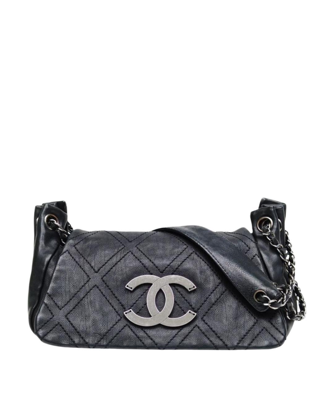 CHANEL Черная кожаная сумка через плечо, фото 1