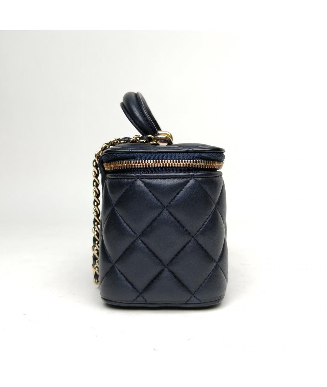 CHANEL Темно-синяя кожаная сумка через плечо, фото 3