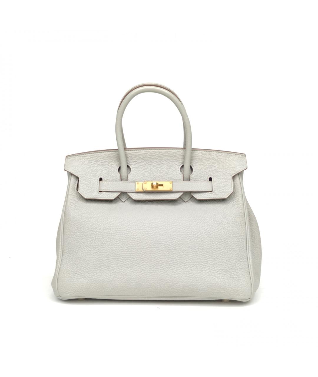 HERMES Серая кожаная сумка через плечо, фото 2