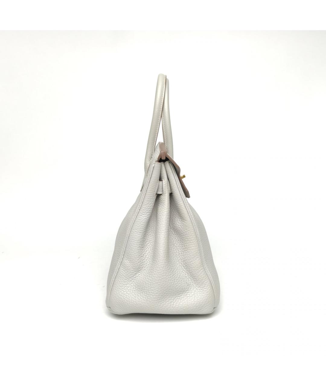 HERMES Серая кожаная сумка через плечо, фото 5