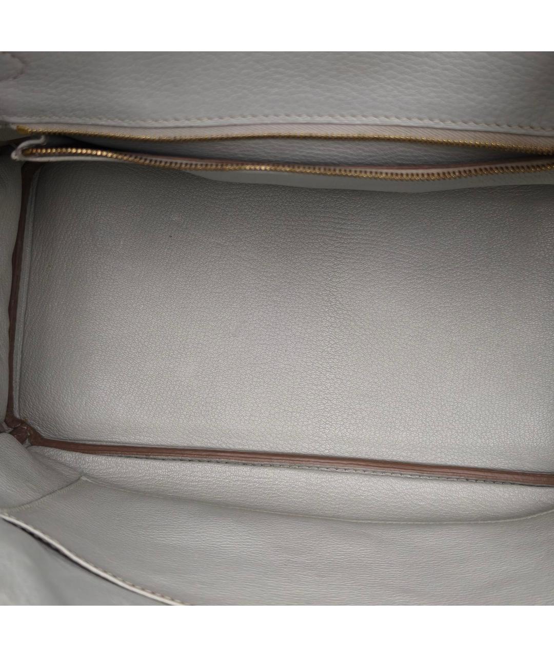 HERMES Серая кожаная сумка через плечо, фото 7