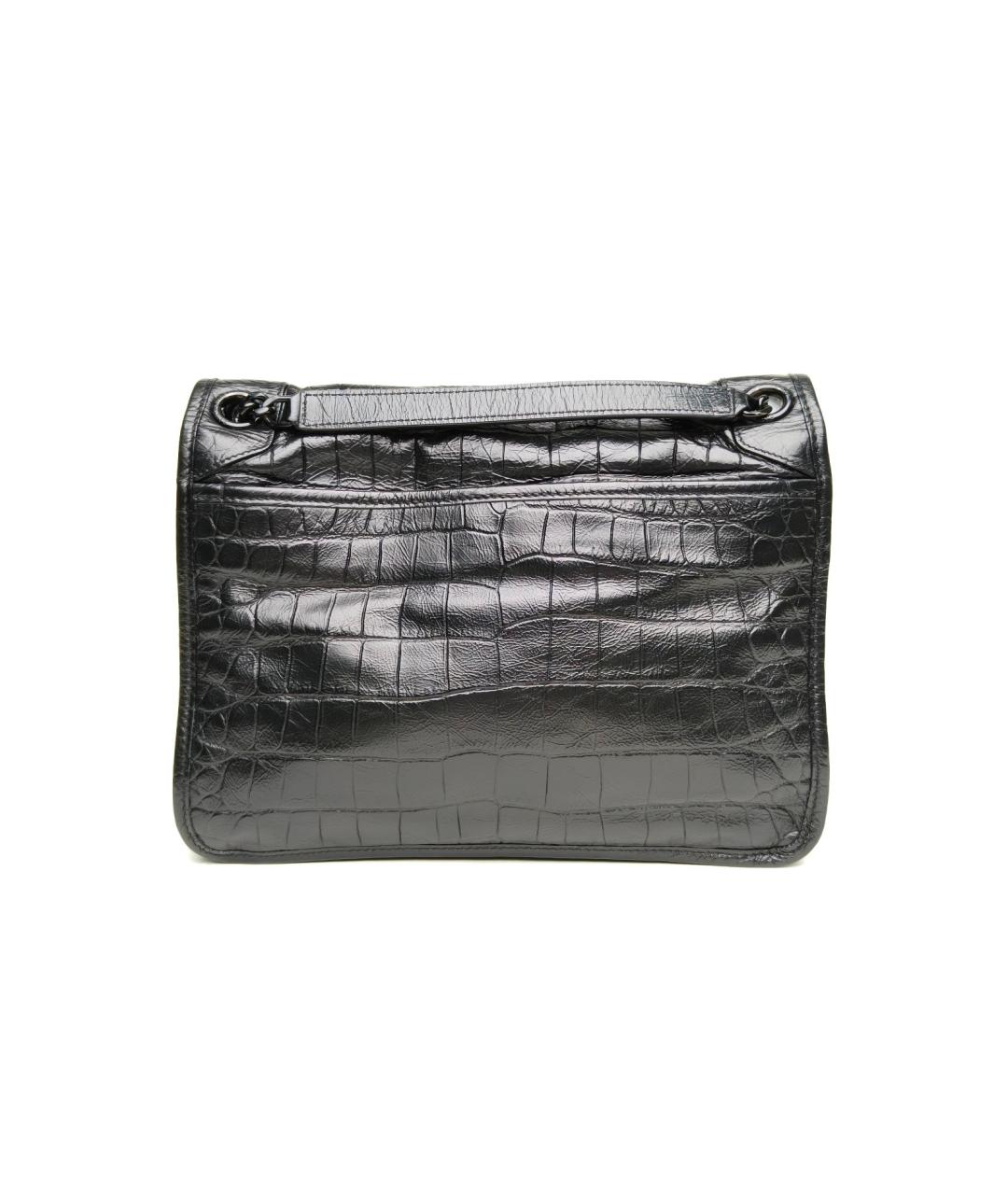 SAINT LAURENT Черная кожаная сумка через плечо, фото 4