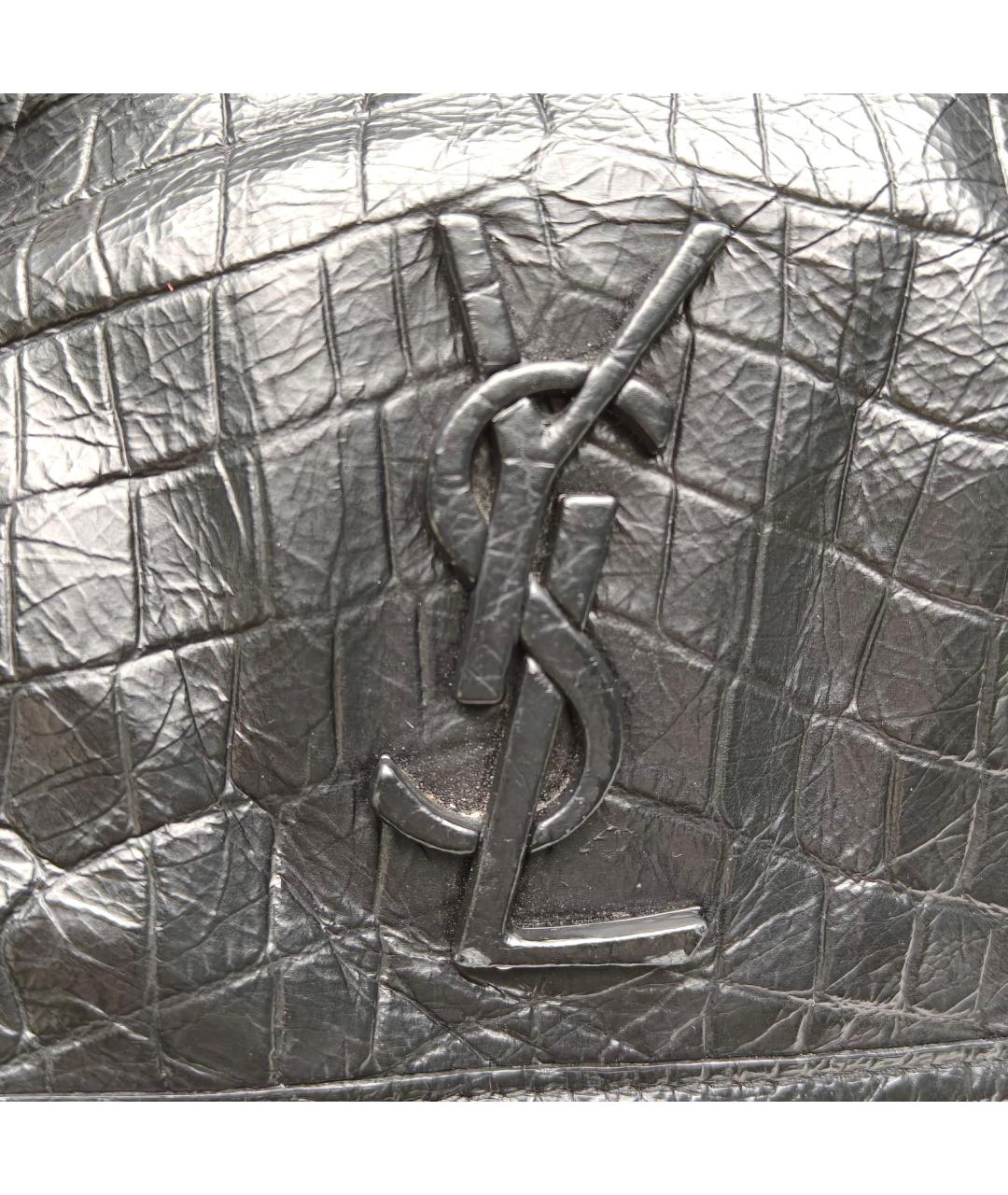 SAINT LAURENT Черная кожаная сумка через плечо, фото 7