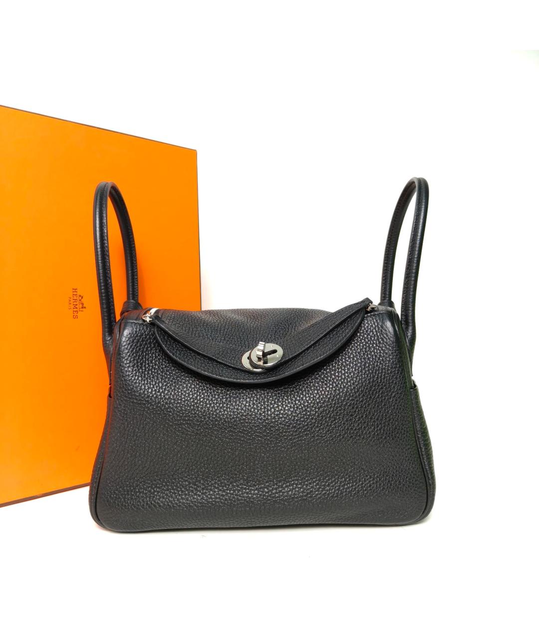 HERMES Черная кожаная сумка через плечо, фото 8