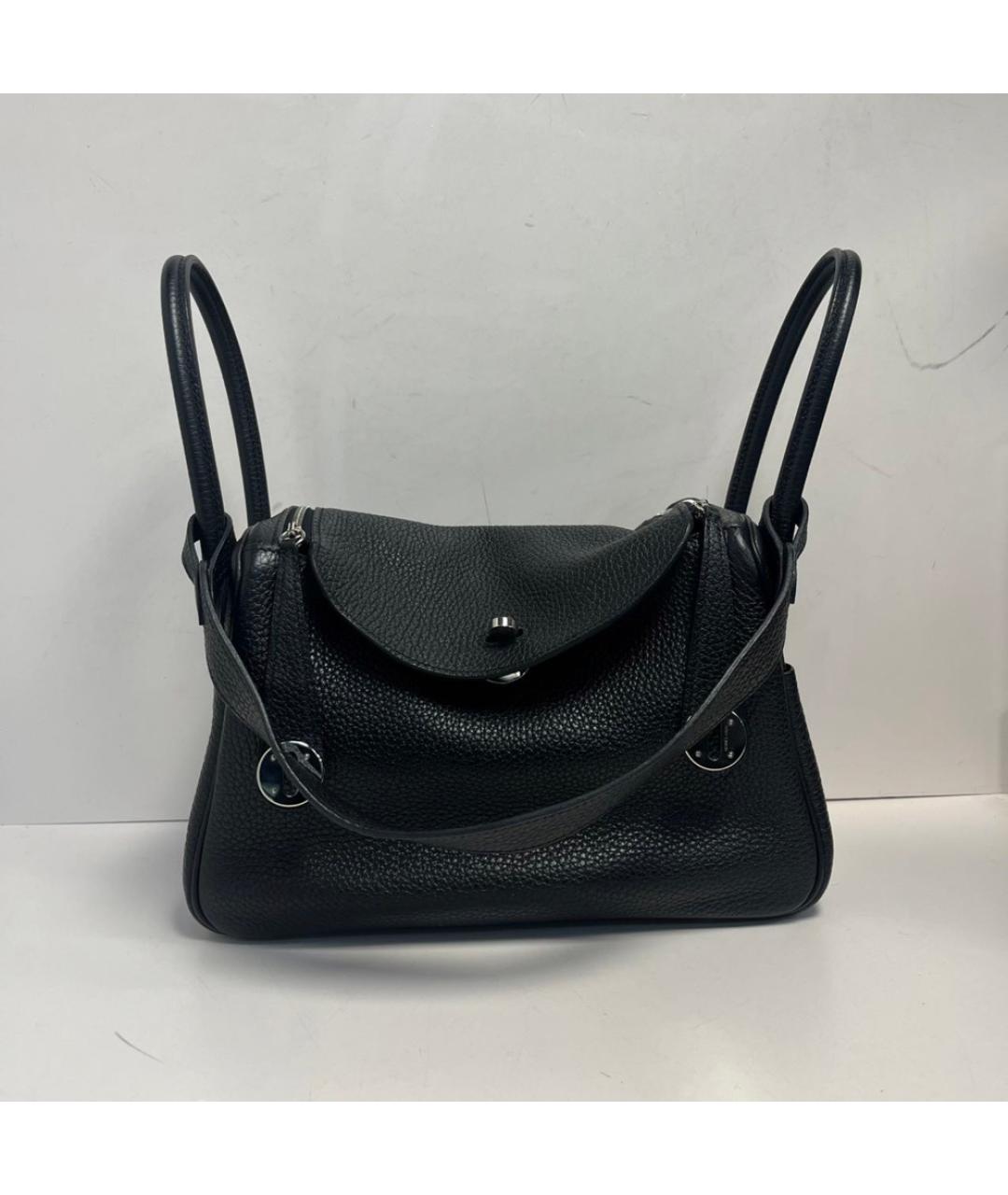 HERMES Черная кожаная сумка через плечо, фото 9