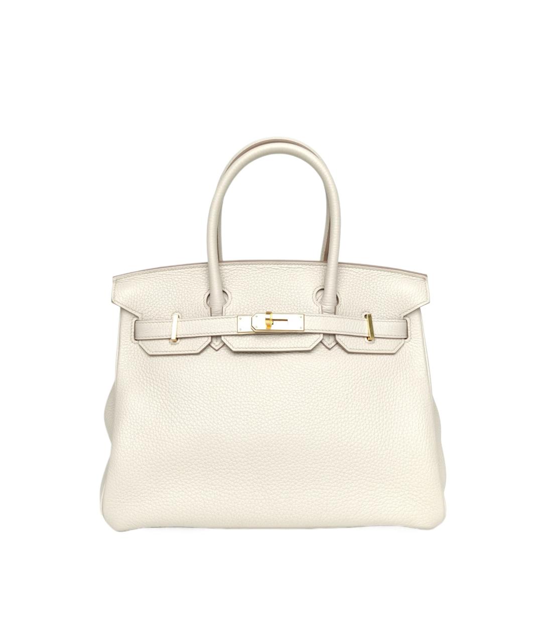 HERMES Белая кожаная сумка через плечо, фото 1