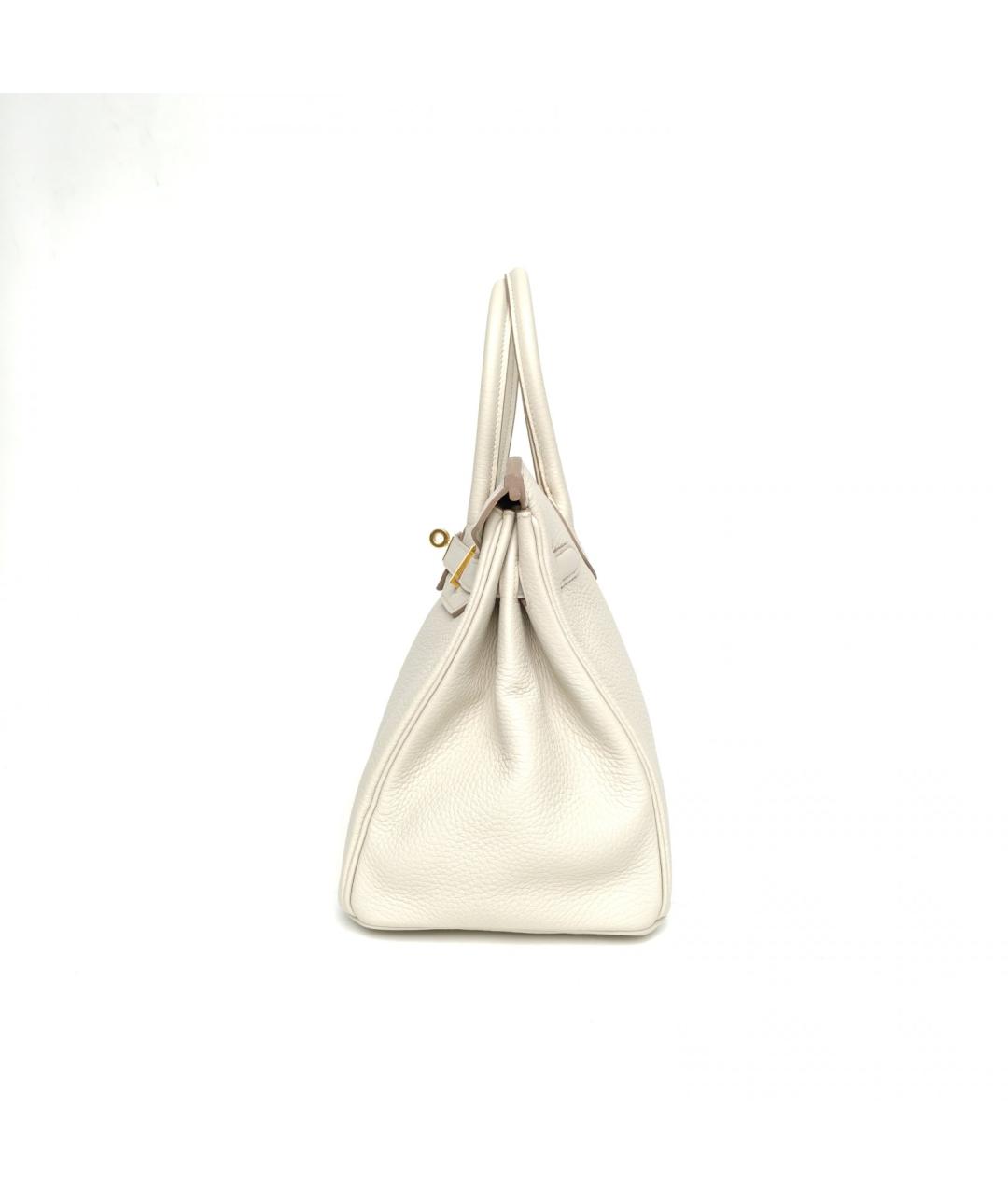 HERMES Белая кожаная сумка через плечо, фото 3