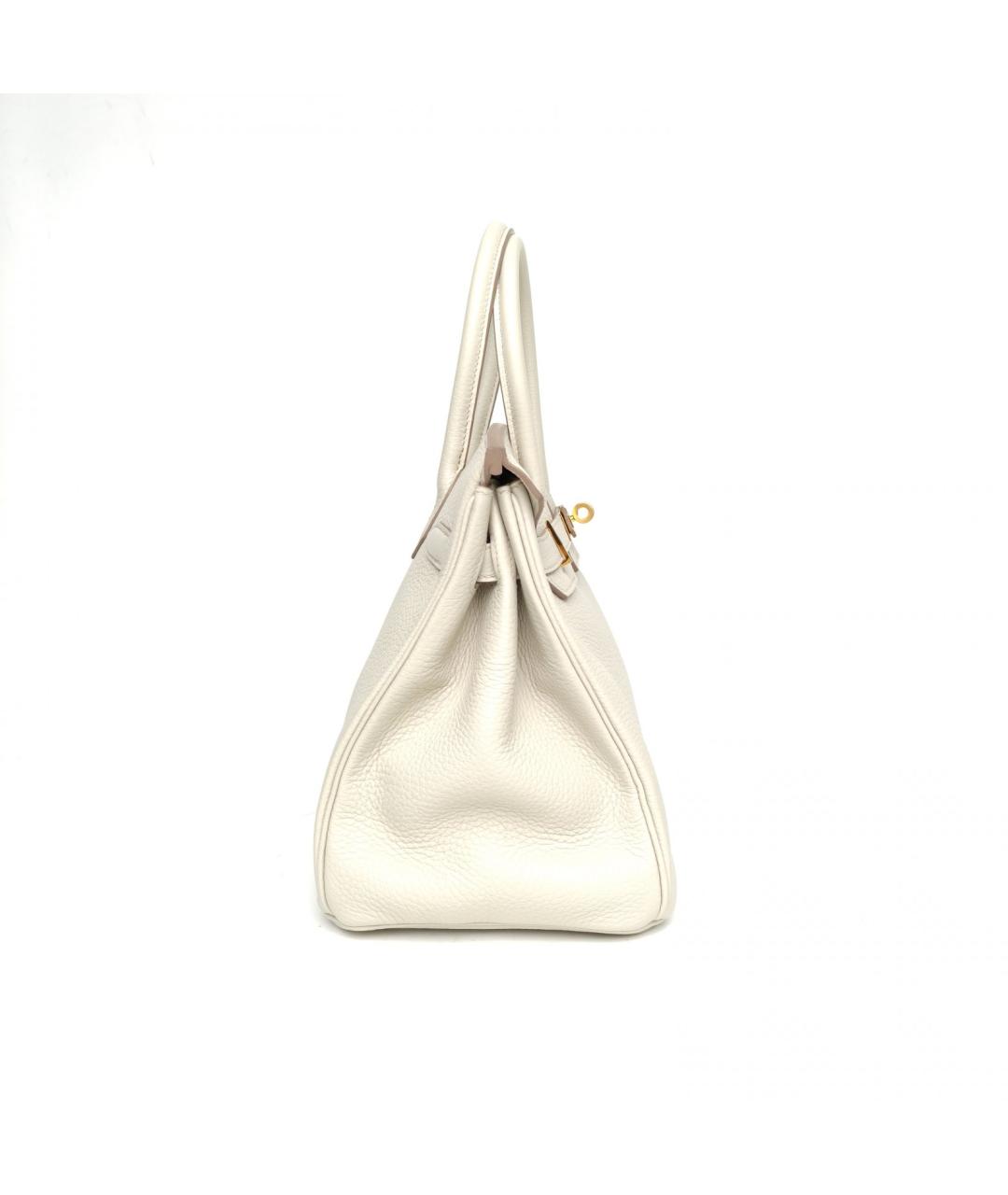 HERMES Белая кожаная сумка через плечо, фото 5