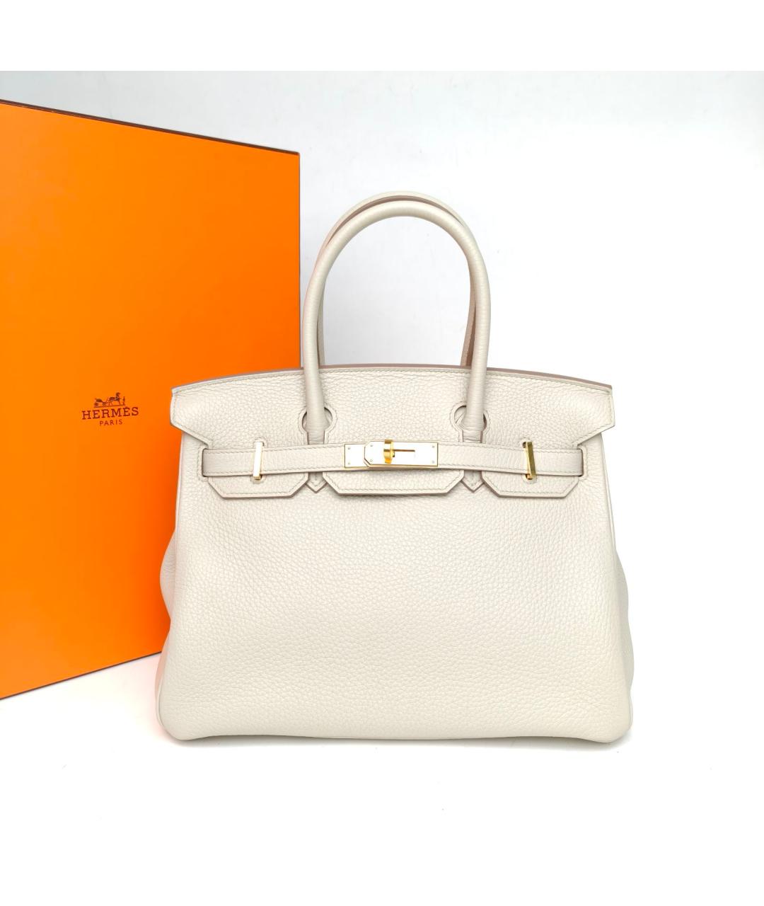 HERMES Белая кожаная сумка через плечо, фото 9