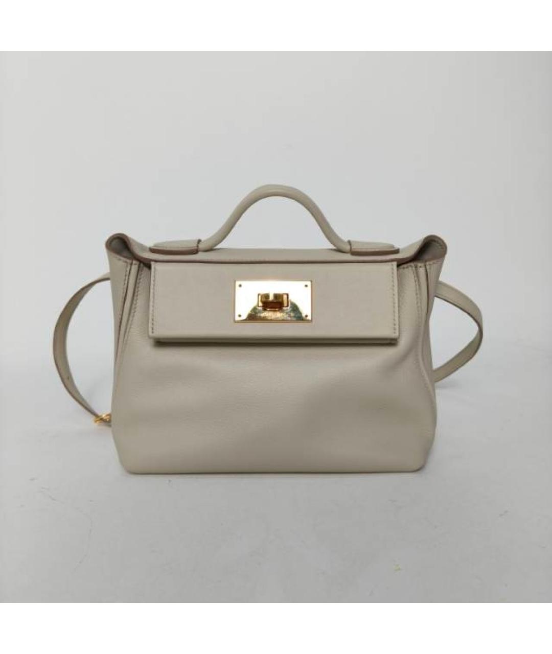 HERMES Белая кожаная сумка через плечо, фото 2