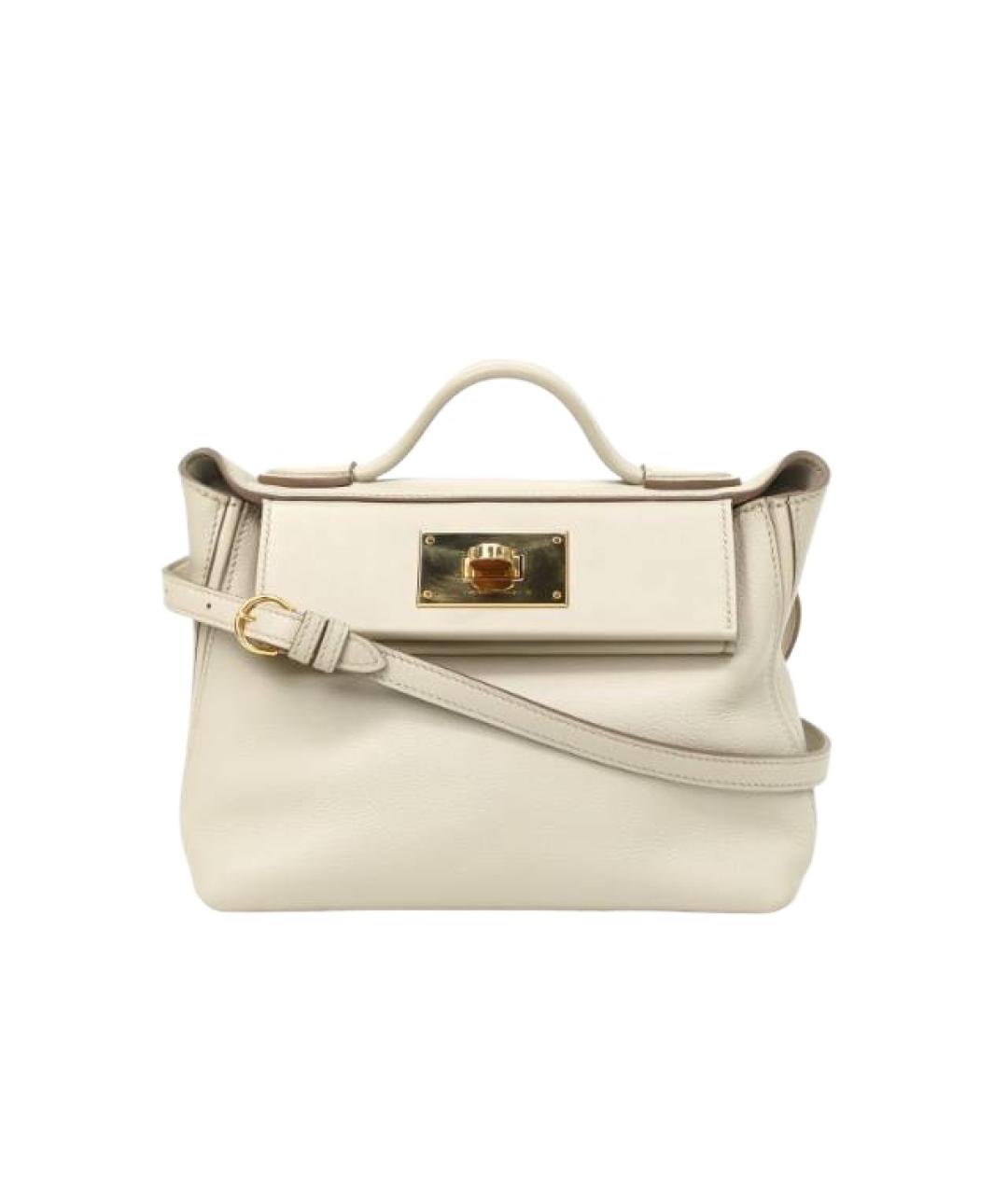 HERMES Белая кожаная сумка через плечо, фото 3