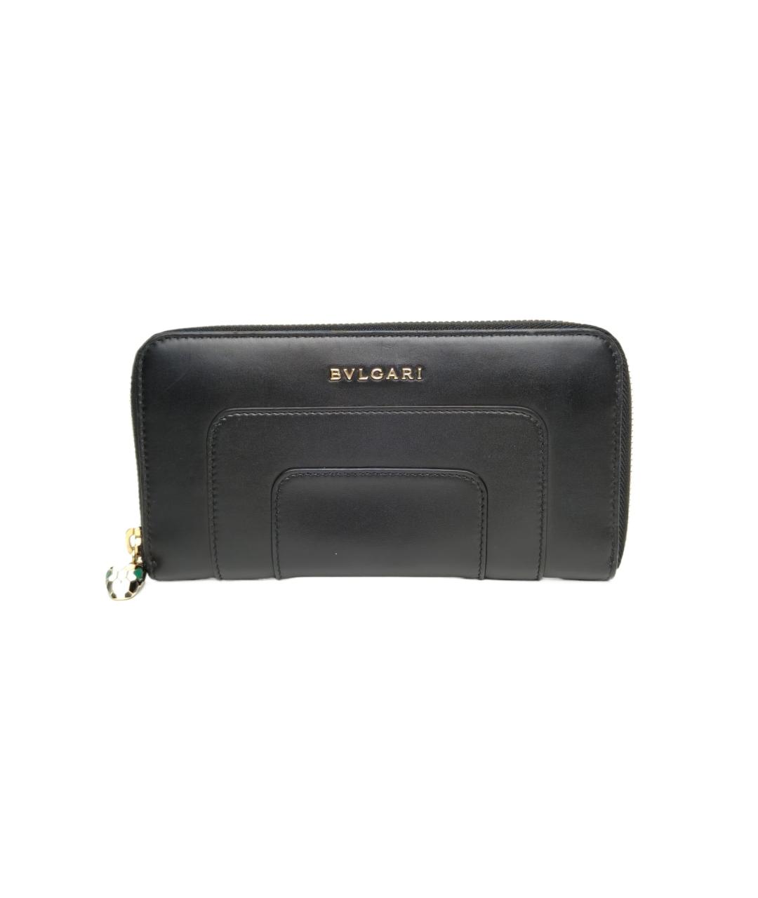 BVLGARI Черный кожаный кошелек, фото 1