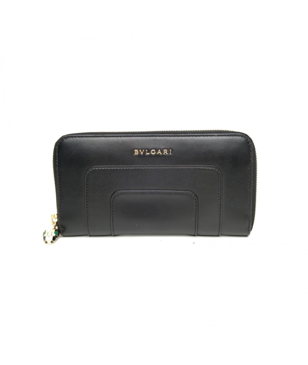 BVLGARI Черный кожаный кошелек, фото 2