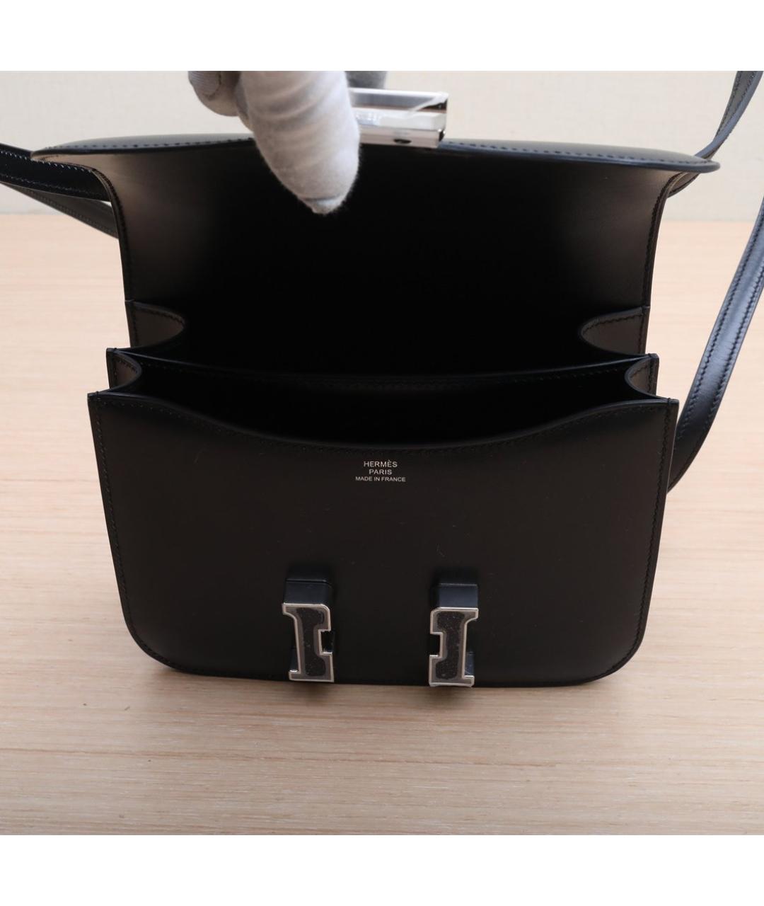 HERMES Черная кожаная сумка через плечо, фото 2