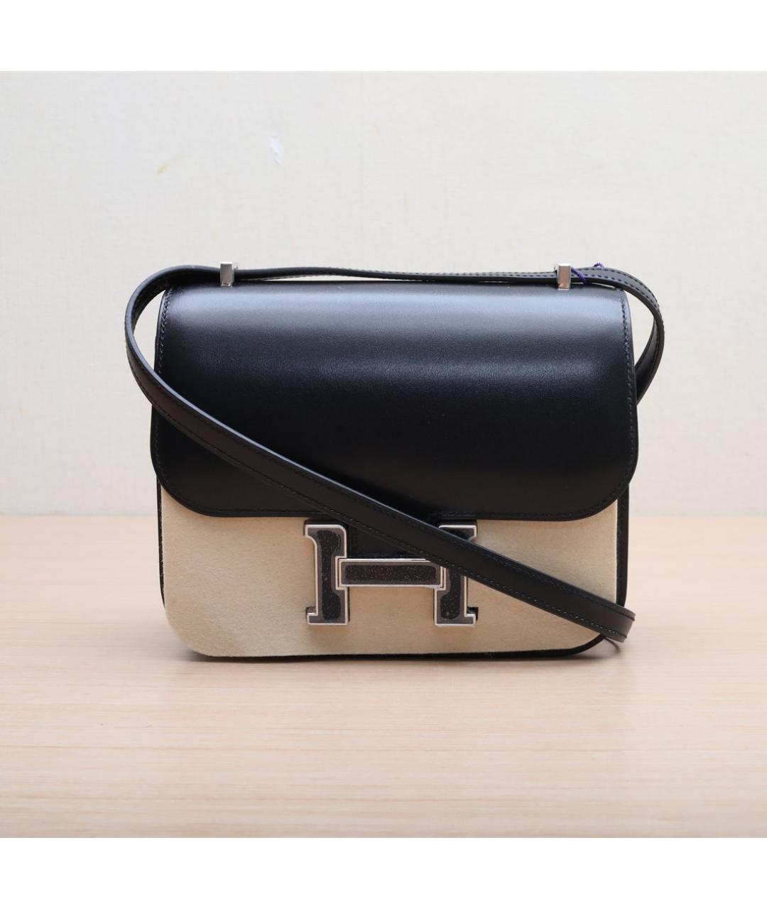 HERMES Черная кожаная сумка через плечо, фото 4
