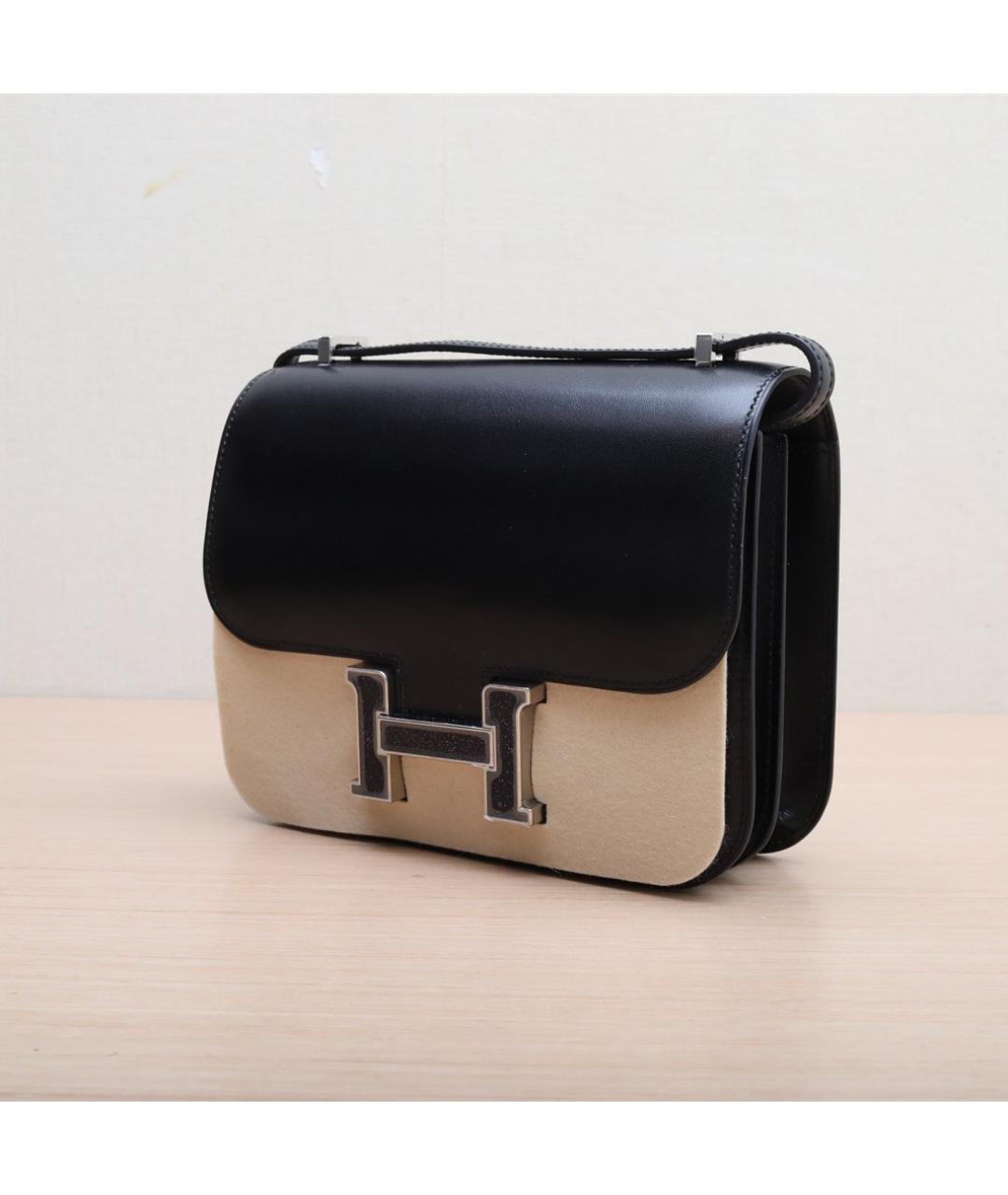 HERMES Черная кожаная сумка через плечо, фото 5