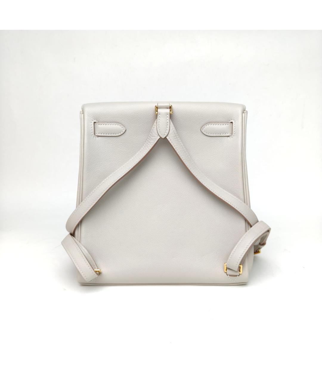 HERMES Белый кожаный рюкзак, фото 4