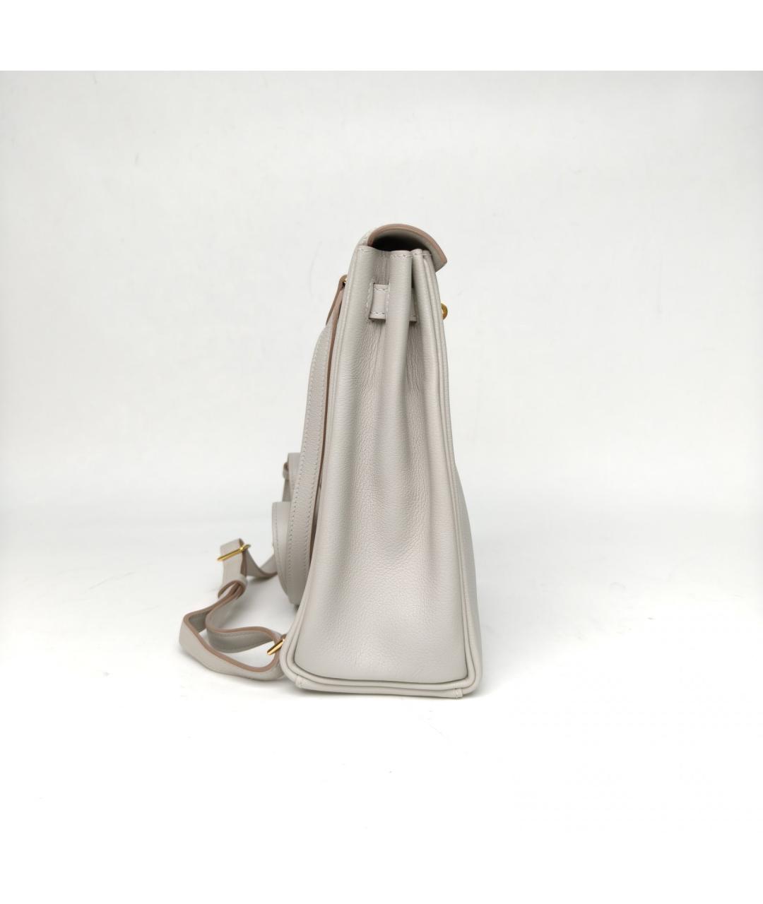 HERMES Белый кожаный рюкзак, фото 5