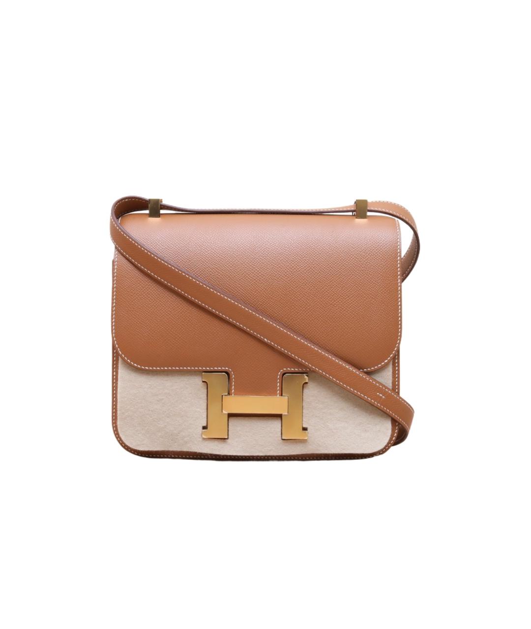 HERMES Коричневая кожаная сумка через плечо, фото 1